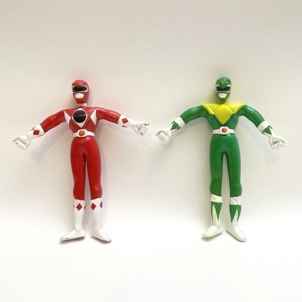 1994 Mighty Morphin' Power Rangers GORDY Toys Bend‎ Em Bendy Figure LOT of 2